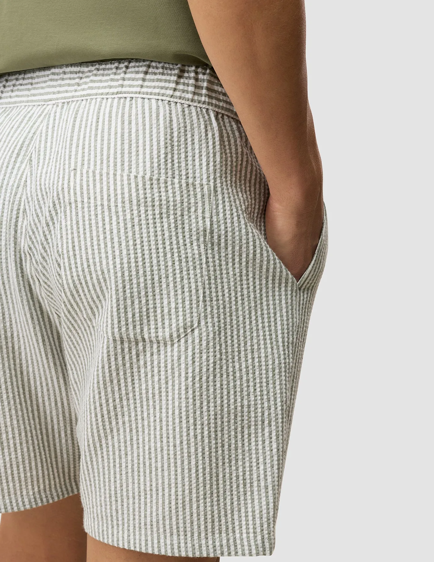 Seersucker Shorts Green Stripes sold by Shaping New Tomorrow product image thumbnail 5