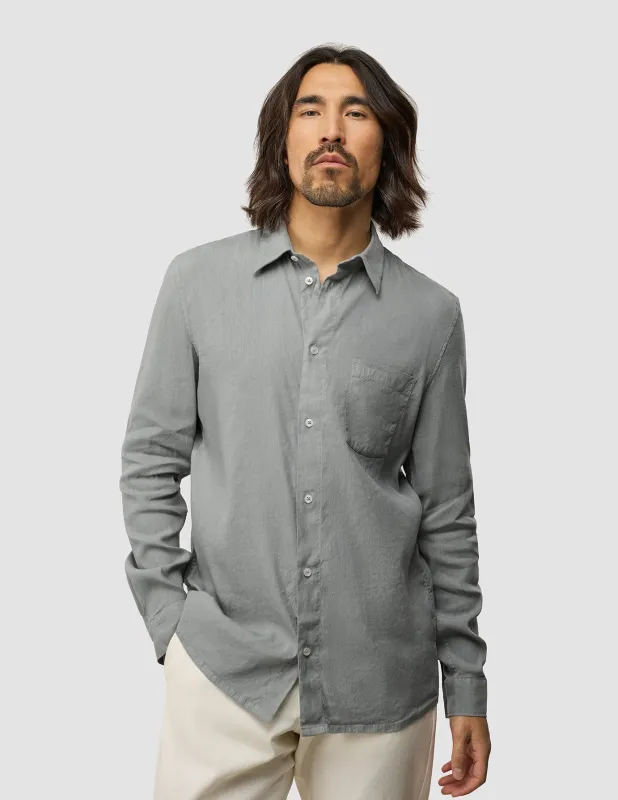 Refined Linen Long Sleeve Shirt Stone Grey sold by Shaping New Tomorrow