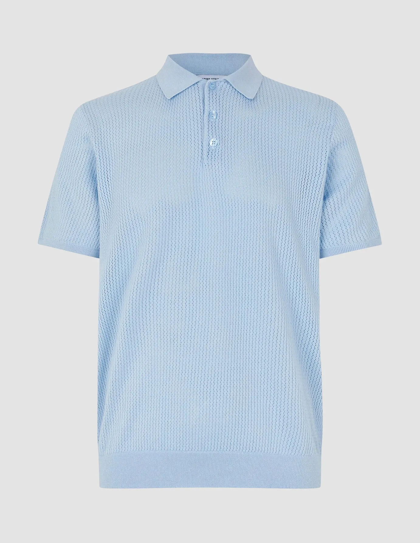 Textured Knitted Short Sleeve Polo Sky Blue sold by Shaping New Tomorrow product image thumbnail 3