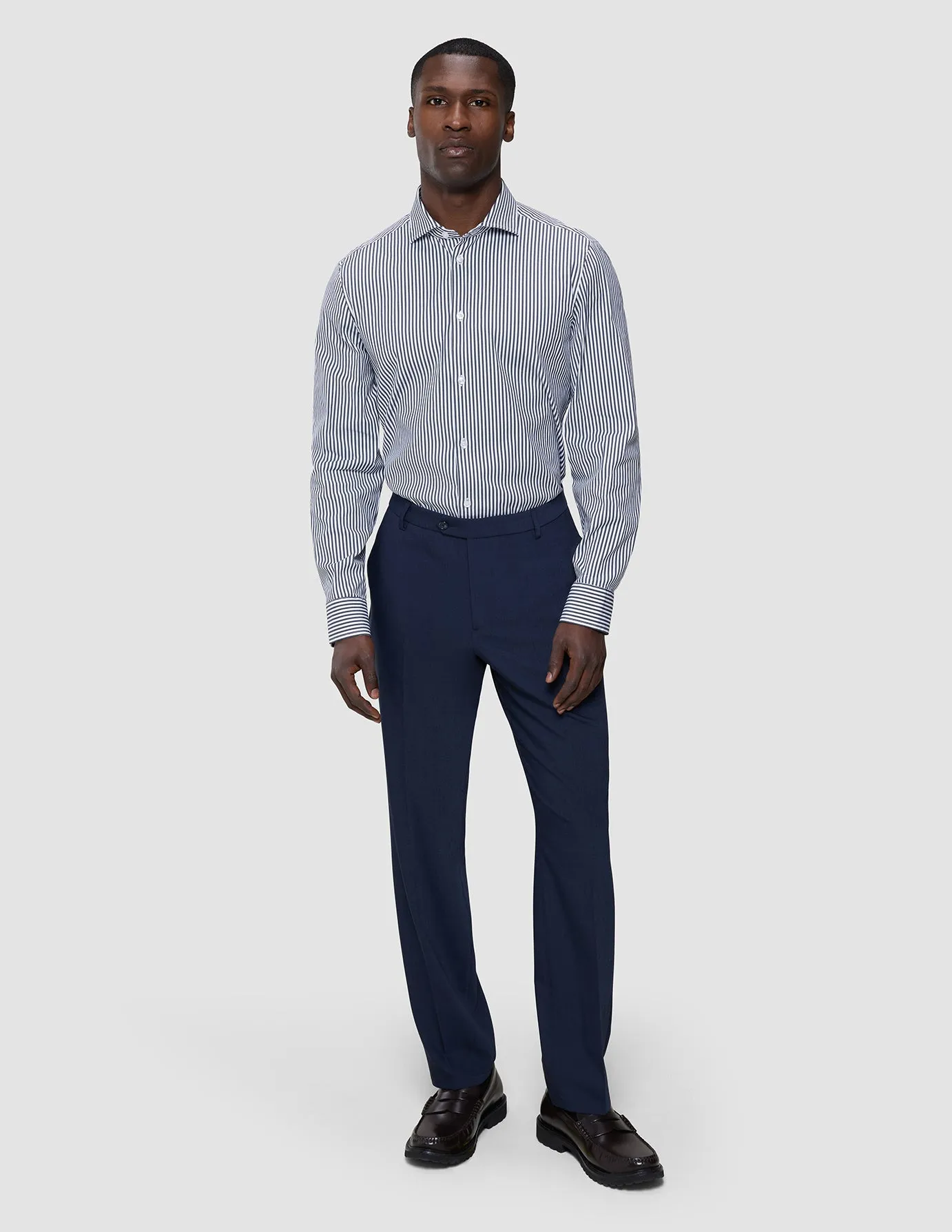 Elevated Shirt Navy Stripe Thin Slim sold by Shaping New Tomorrow product image thumbnail 2