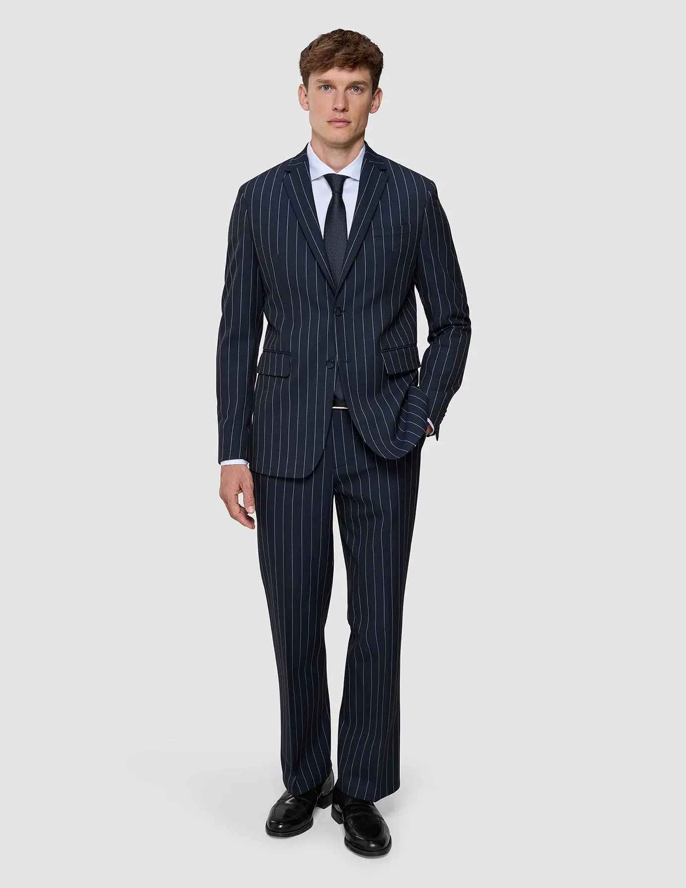 Essential Suit Pants Relaxed Fit Navy Stripes sold by Shaping New Tomorrow product image thumbnail 2