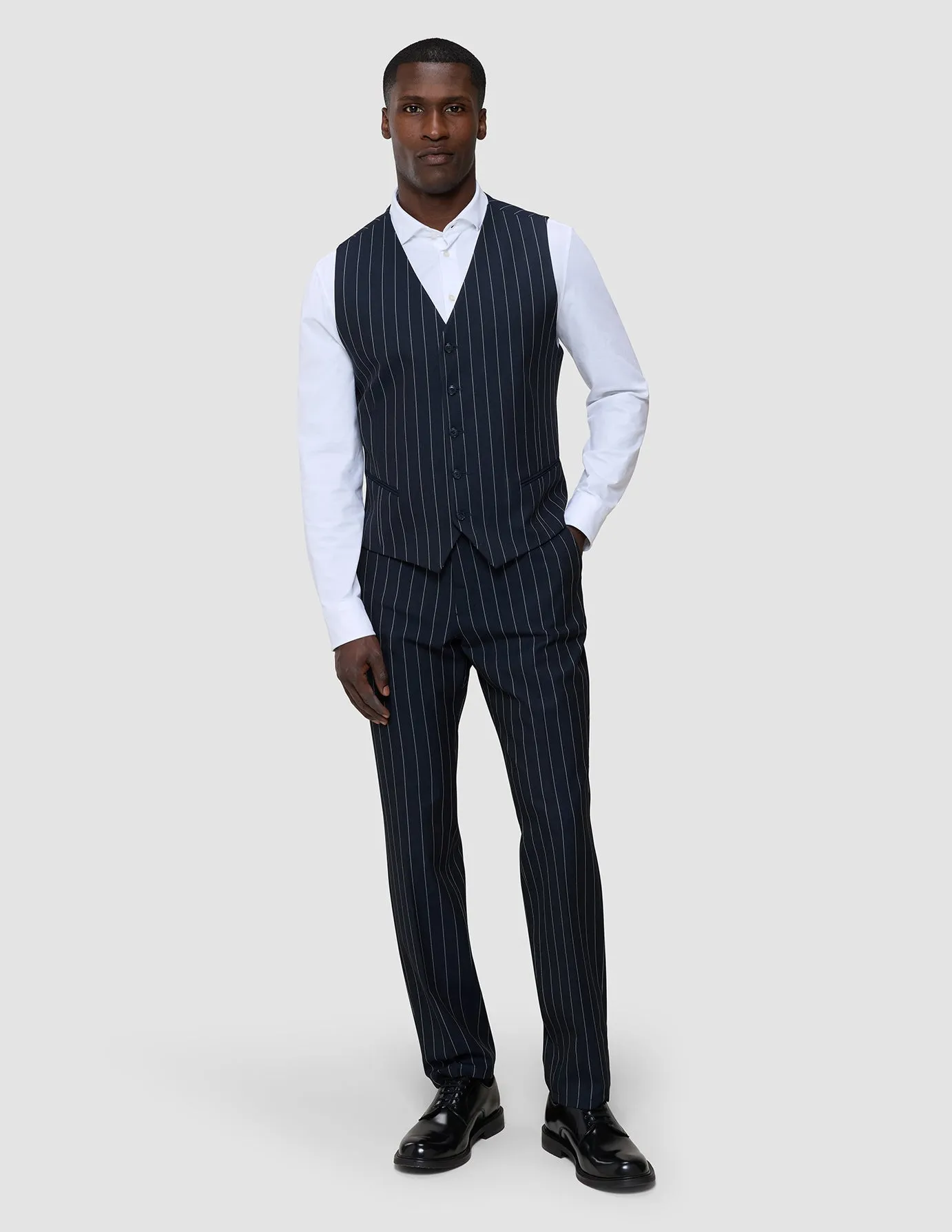Essential Suit Pants Regular Navy Stripes sold by Shaping New Tomorrow product image thumbnail 2
