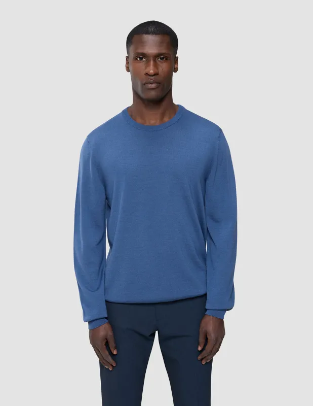 Seamless Premium Merino Knit Crewneck Dusky Blue sold by Shaping New Tomorrow