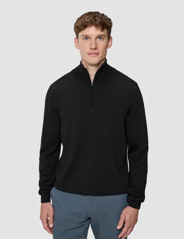 Seamless Premium Merino Knit Half Zip Black sold by Shaping New Tomorrow