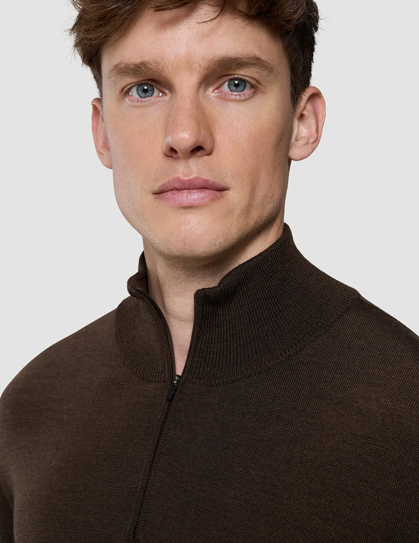 Seamless Premium Merino Knit Half Zip Saddle Brown sold by Shaping New Tomorrow product image thumbnail 4