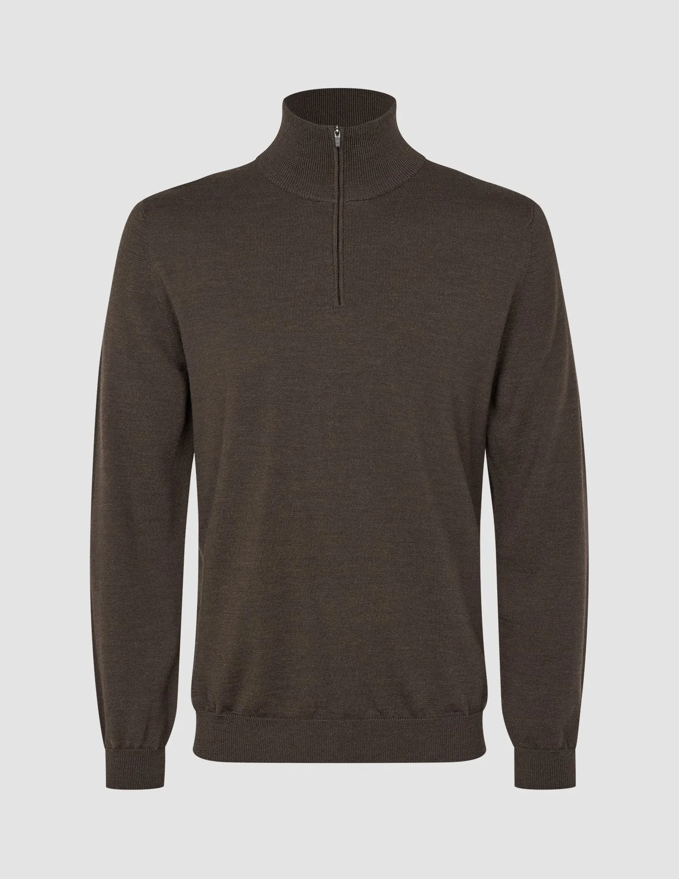 Seamless Premium Merino Knit Half Zip Saddle Brown sold by Shaping New Tomorrow product image thumbnail 3