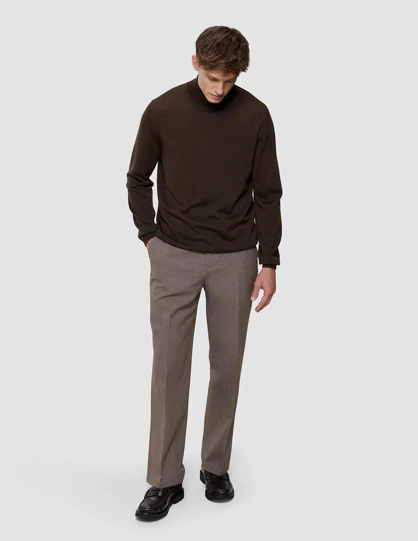 Seamless Premium Merino Knit Turtleneck Saddle Brown sold by Shaping New Tomorrow product image thumbnail 4