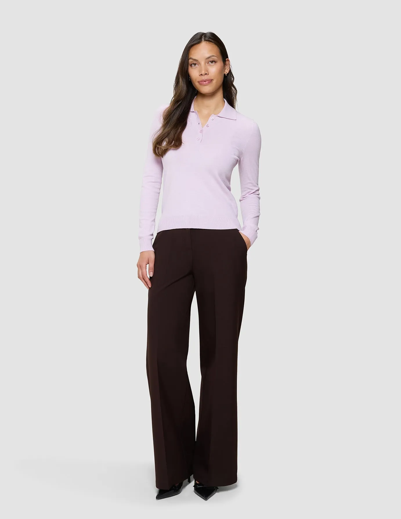 Women's Elevated Knit Polo Soft Pink Melange sold by Shaping New Tomorrow product image thumbnail 2