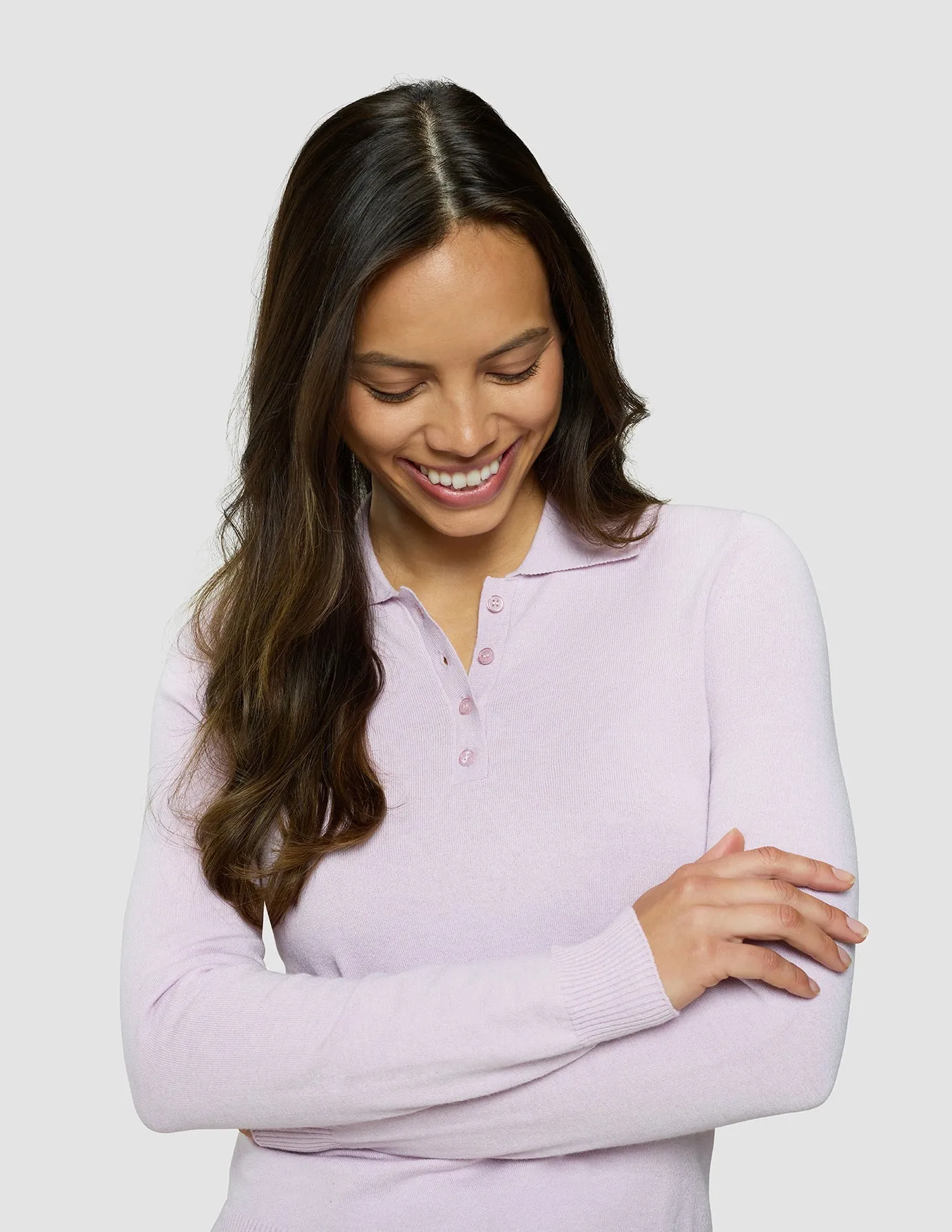 Women's Elevated Knit Polo Soft Pink Melange sold by Shaping New Tomorrow product image thumbnail 4