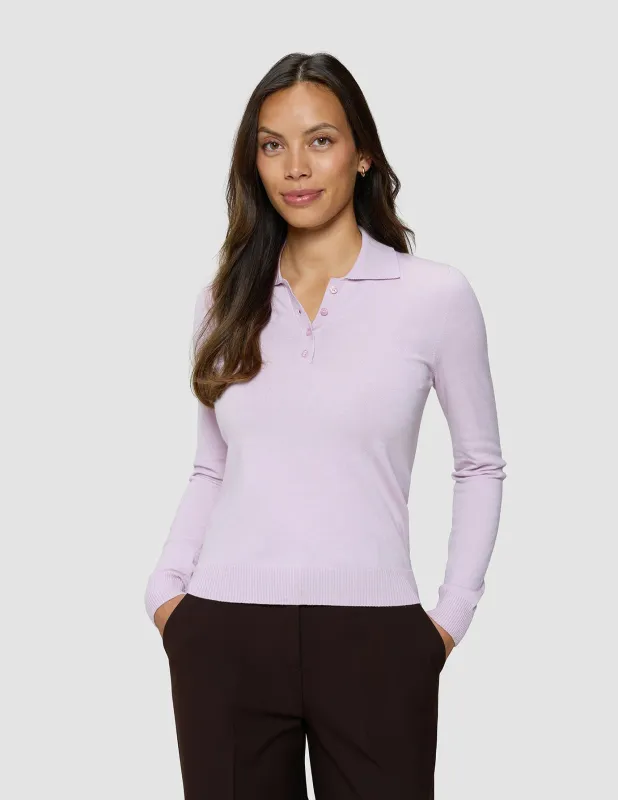 Women's Elevated Knit Polo Soft Pink Melange sold by Shaping New Tomorrow