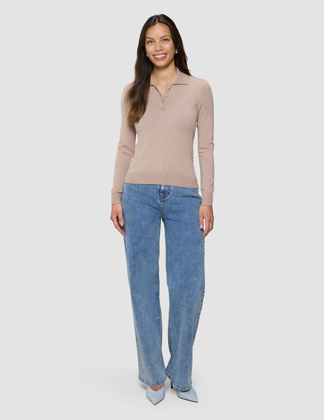 Women's Elevated Knit Polo Copper Melange sold by Shaping New Tomorrow product image thumbnail 2