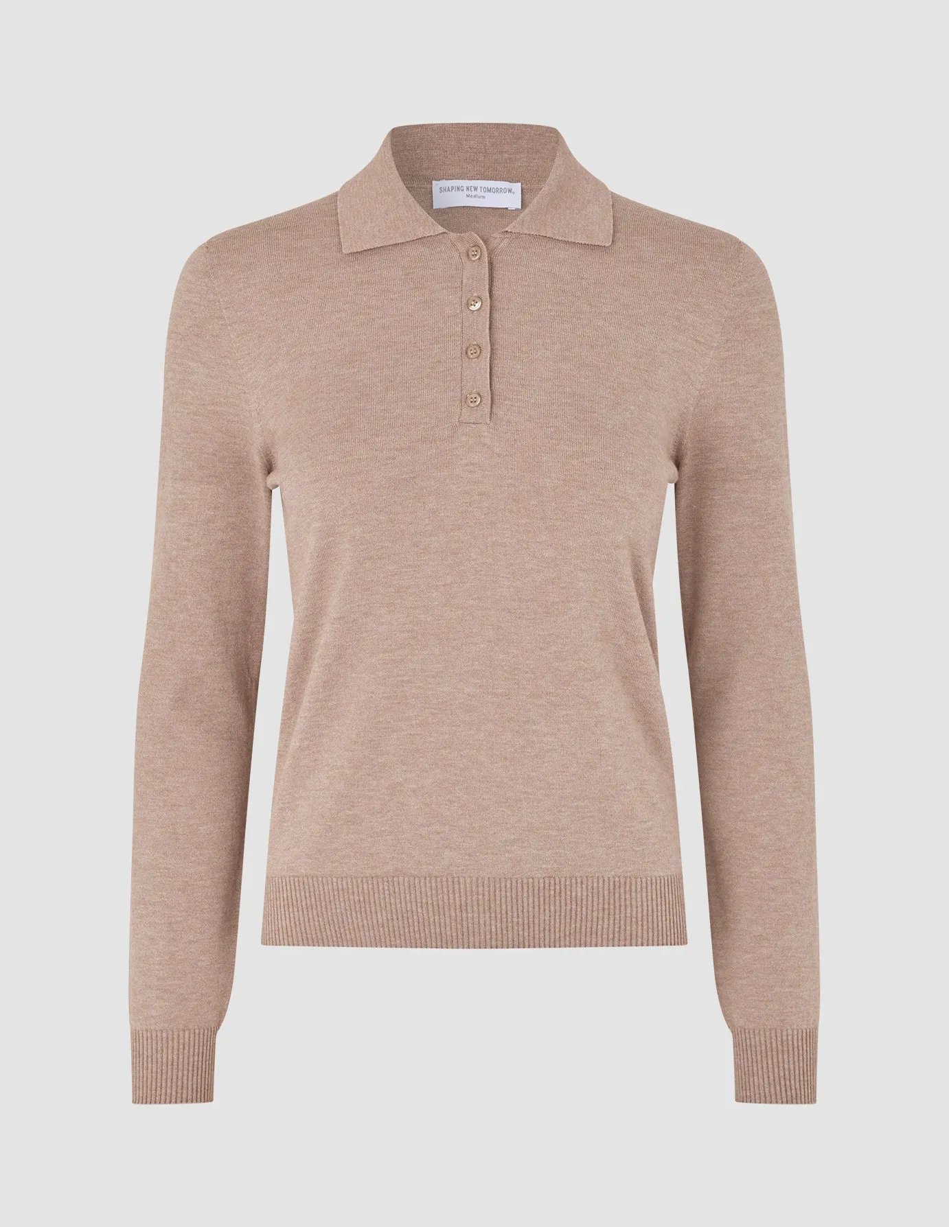 Women's Elevated Knit Polo Copper Melange sold by Shaping New Tomorrow product image thumbnail 3