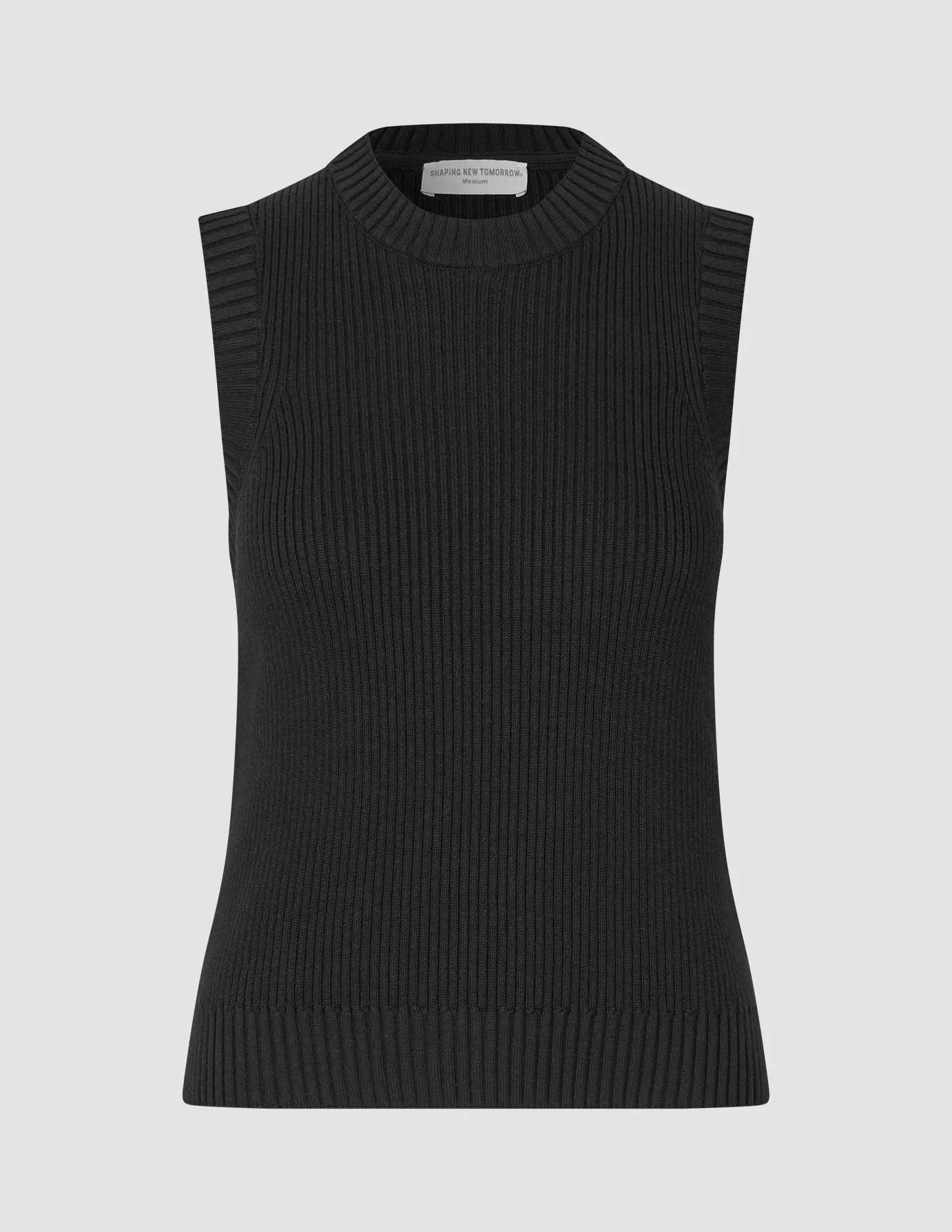 Women's Fine Knit Rib Vest Black sold by Shaping New Tomorrow product image thumbnail 3