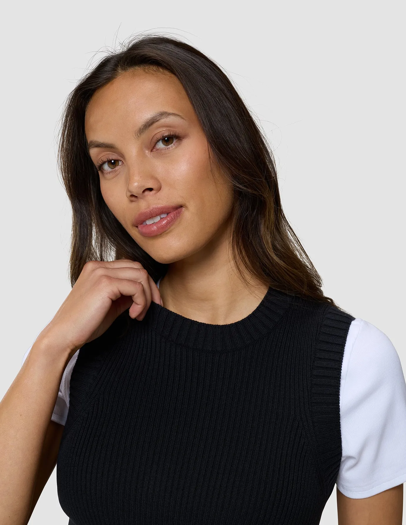 Women's Fine Knit Rib Vest Black sold by Shaping New Tomorrow product image thumbnail 5