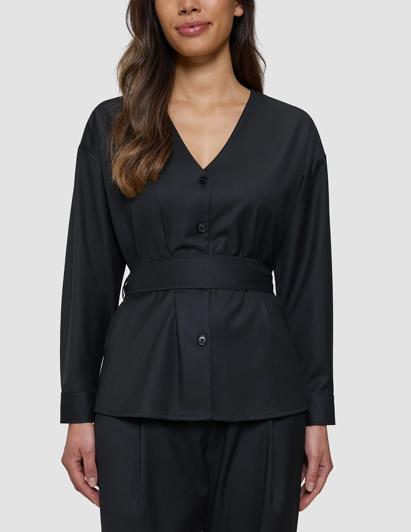 Women's Skye Belted Overshirt Black sold by Shaping New Tomorrow product image thumbnail 4