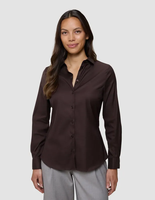 Women's Oxford Shirt Espresso Slim sold by Shaping New Tomorrow