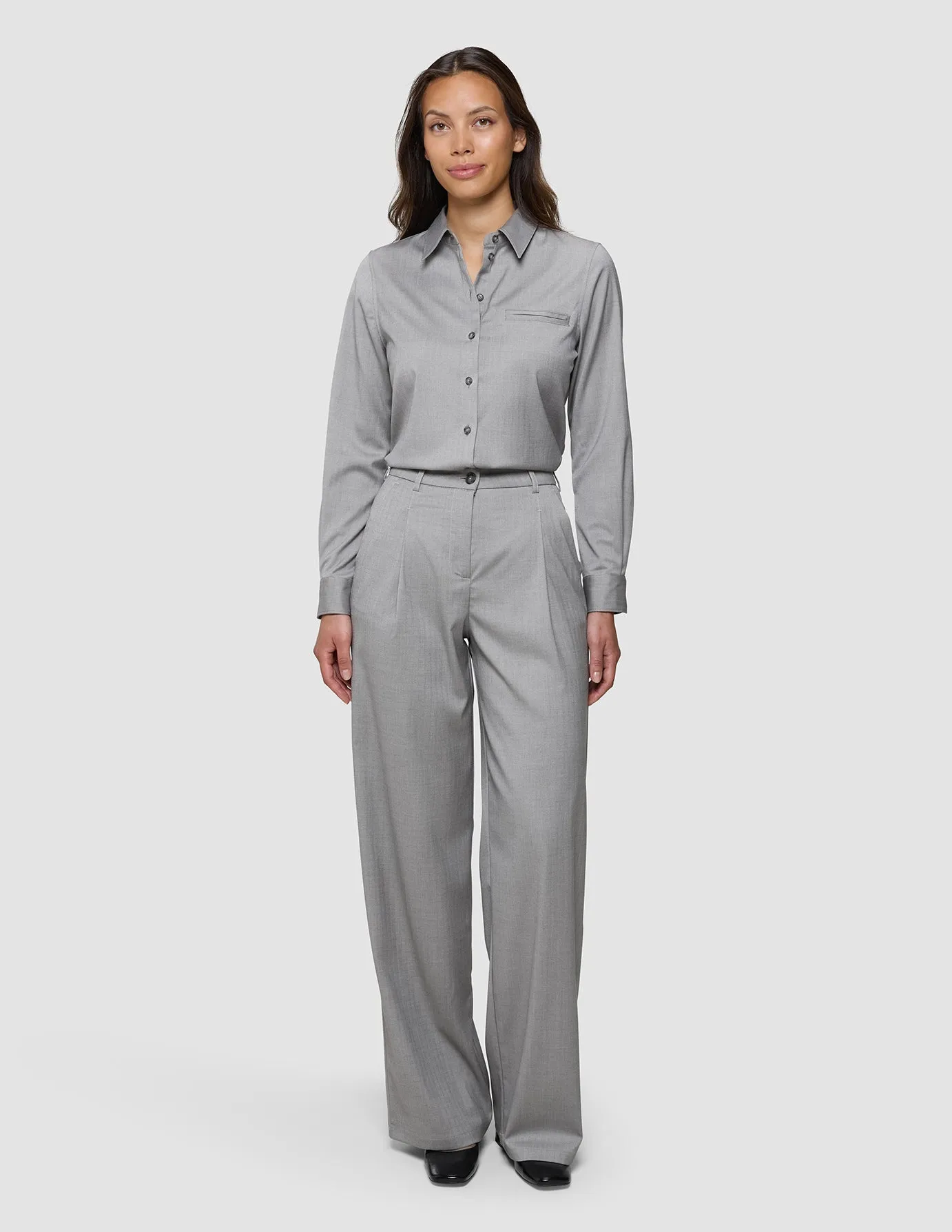 Women's Skye Pants Wide Mellow Beige Herringbone sold by Shaping New Tomorrow product image thumbnail 2