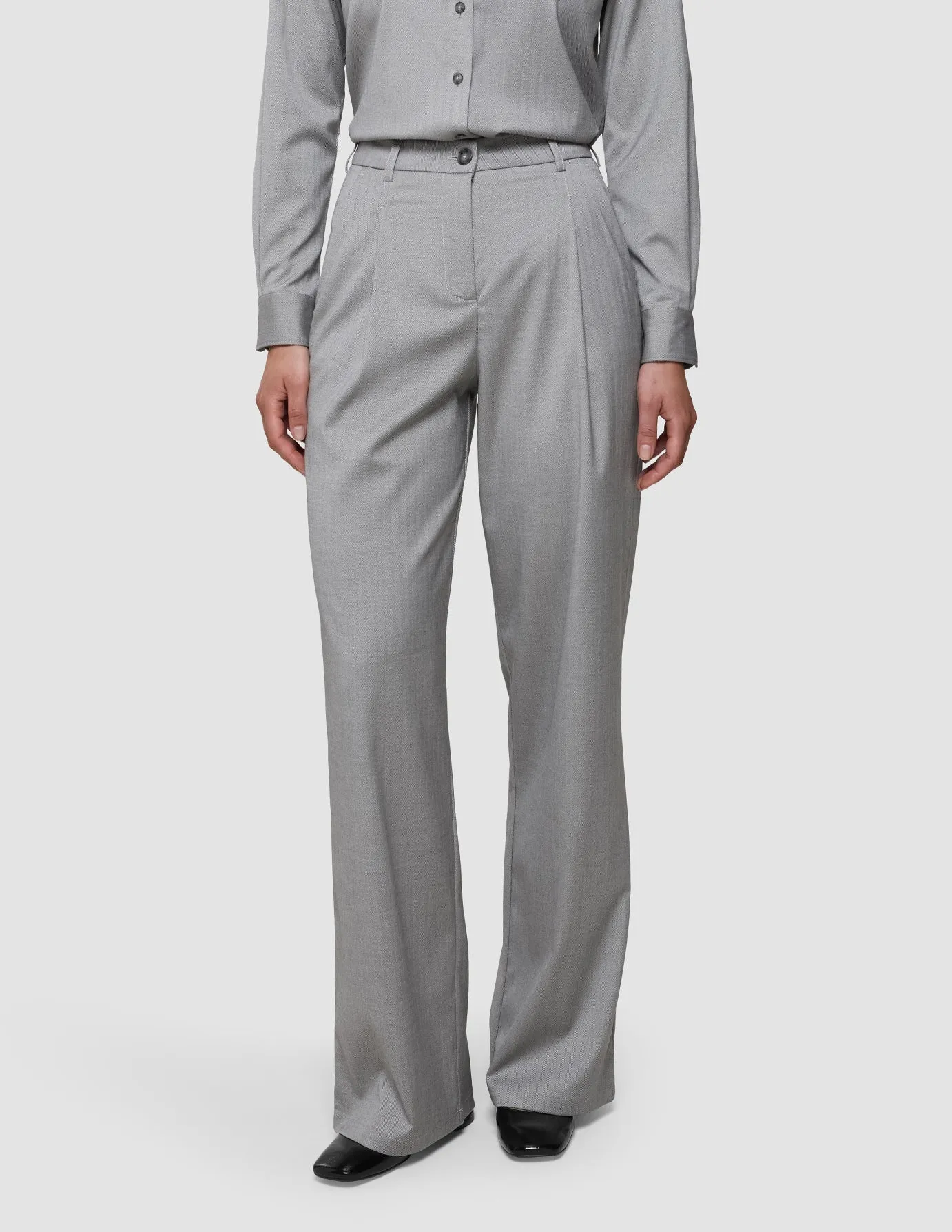 Women's Skye Pants Wide Mellow Beige Herringbone sold by Shaping New Tomorrow