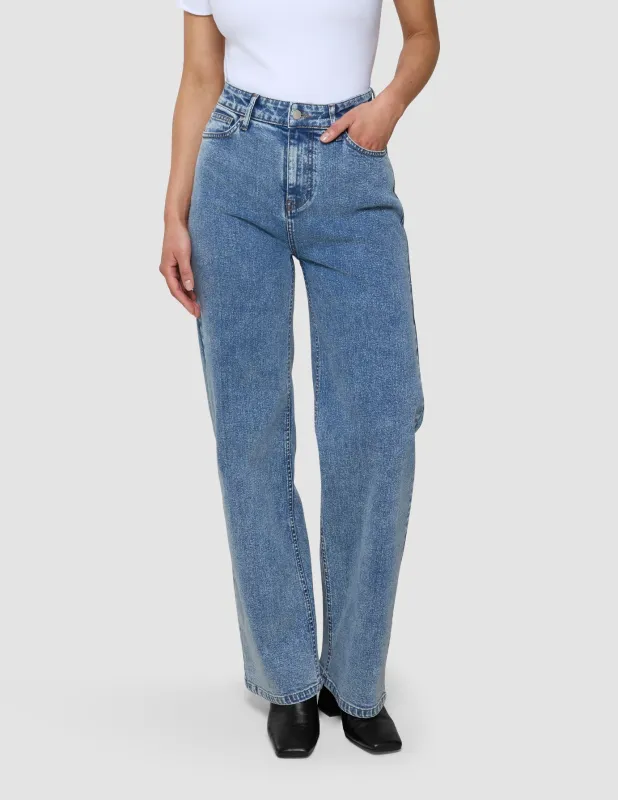Women's Classic Jeans Relaxed Fit Snow Blue Wash sold by Shaping New Tomorrow