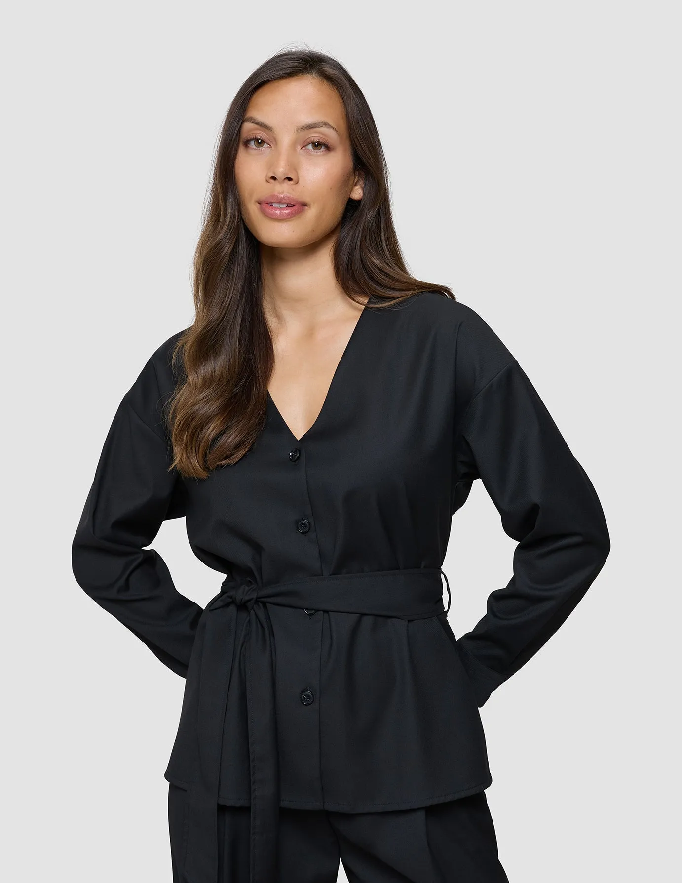 Skye Set Black Belted Overshirt Wide Pants sold by Shaping New Tomorrow product image thumbnail 2