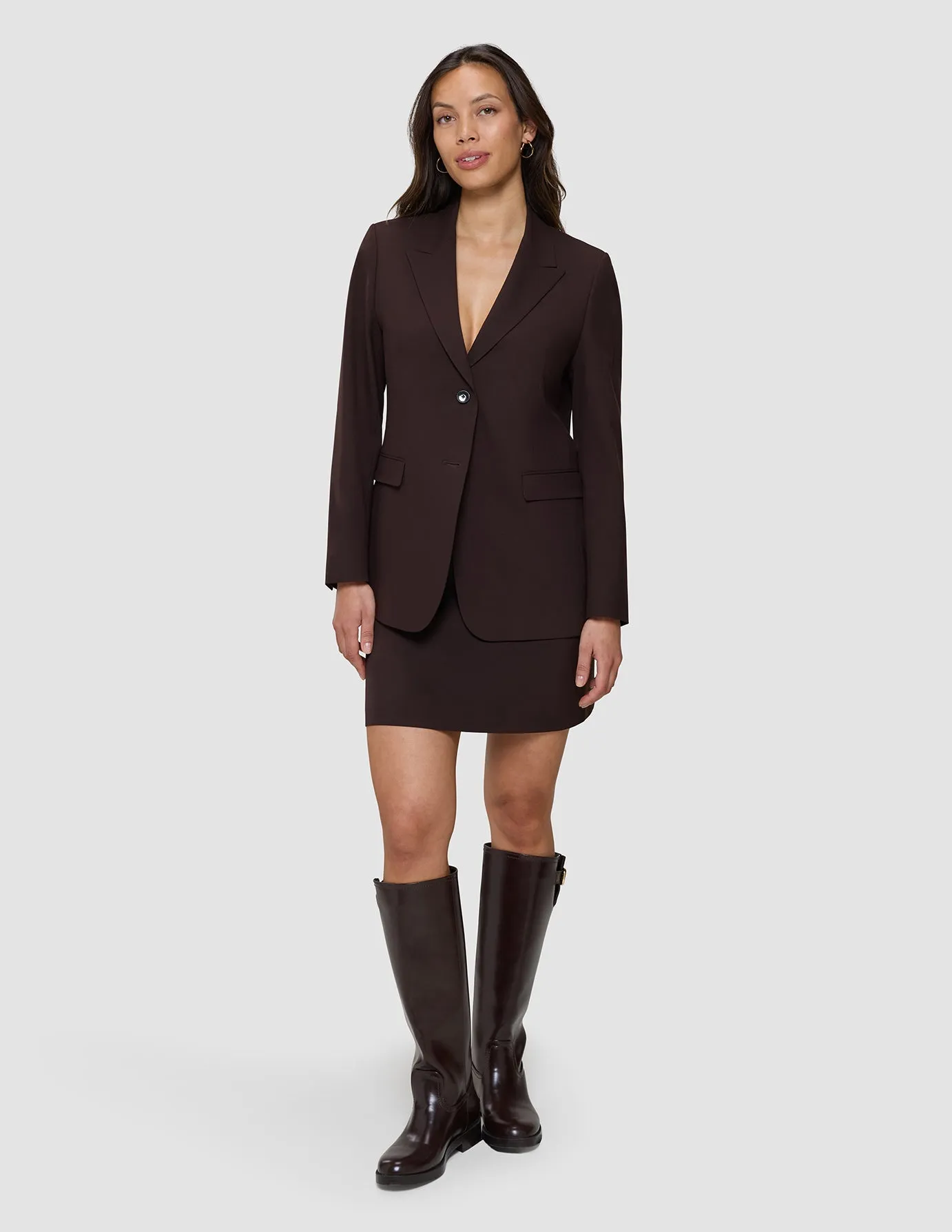 Essential Set Espresso Blazer Short Skirt sold by Shaping New Tomorrow