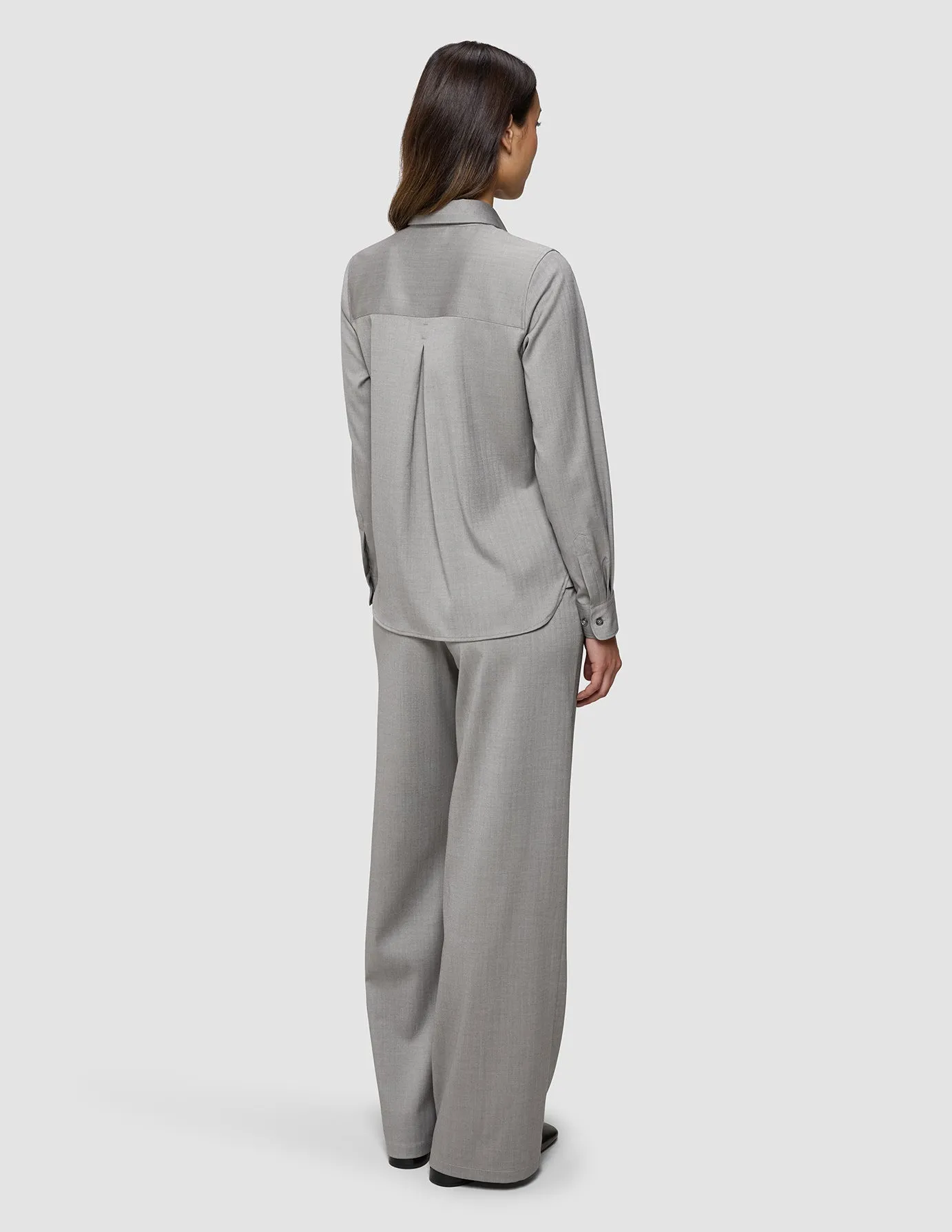 Skye Set Mellow Beige Herringbone Shirt & Wide Pants sold by Shaping New Tomorrow product image thumbnail 2