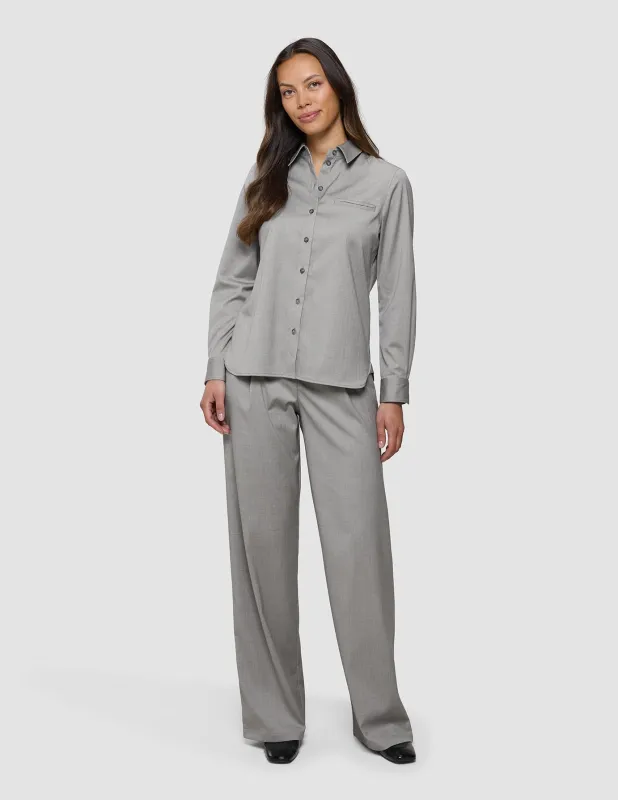 Skye Set Mellow Beige Herringbone Shirt & Wide Pants sold by Shaping New Tomorrow