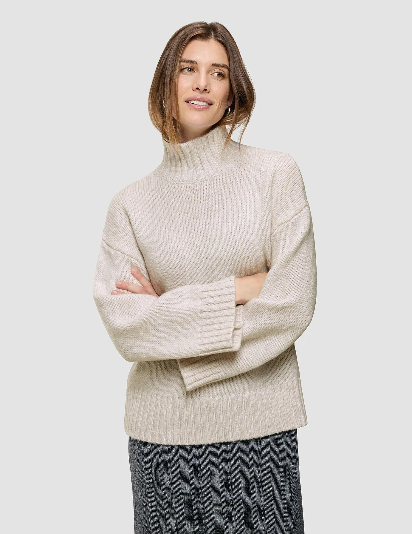 Women's Chunky Soft Wool Knit Turtleneck Sugar Melange sold by Shaping New Tomorrow product image thumbnail 5