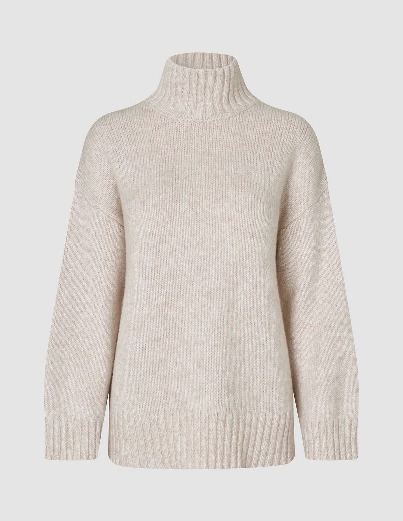 Women's Chunky Soft Wool Knit Turtleneck Sugar Melange sold by Shaping New Tomorrow product image thumbnail 3