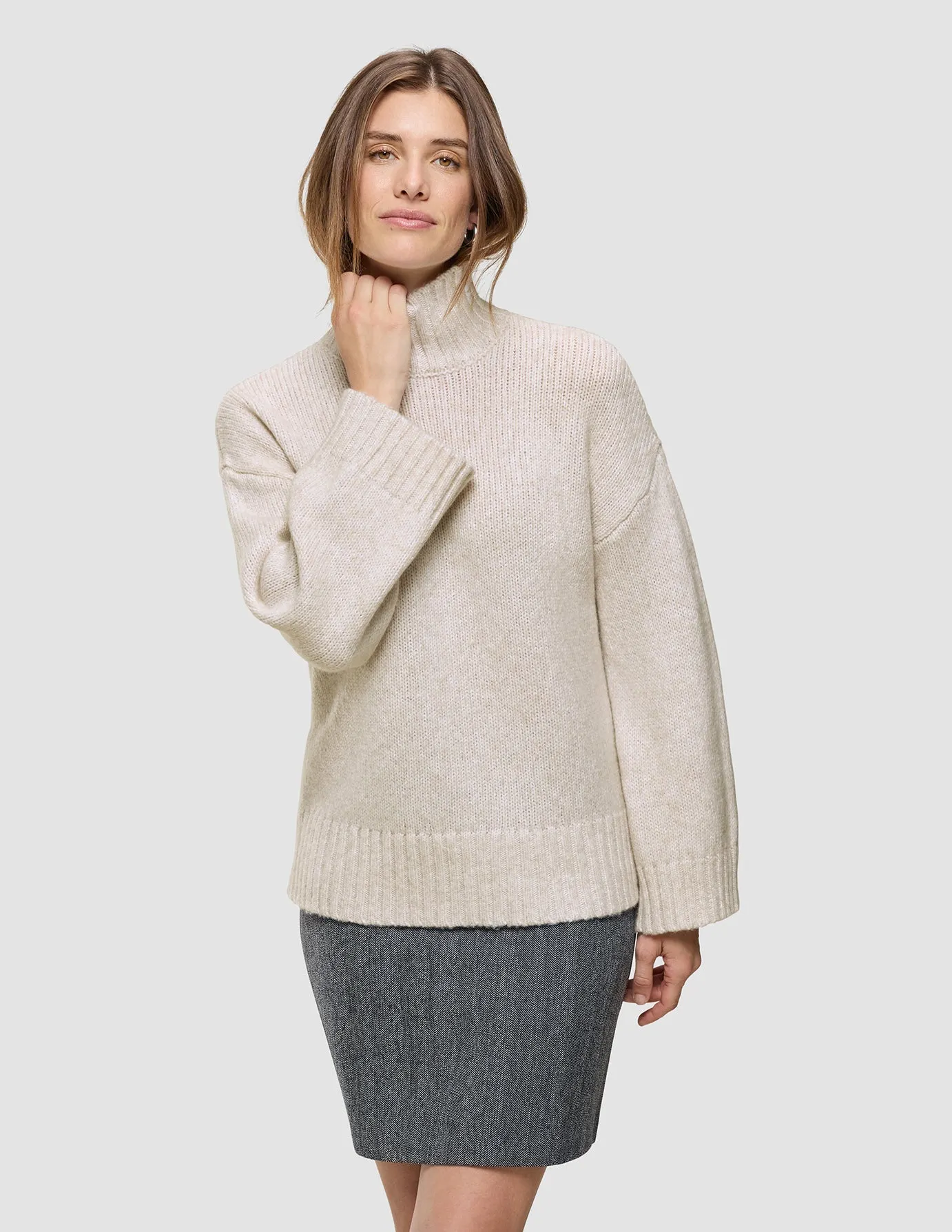 Women's Chunky Soft Wool Knit Turtleneck Sugar Melange sold by Shaping New Tomorrow product image thumbnail 4