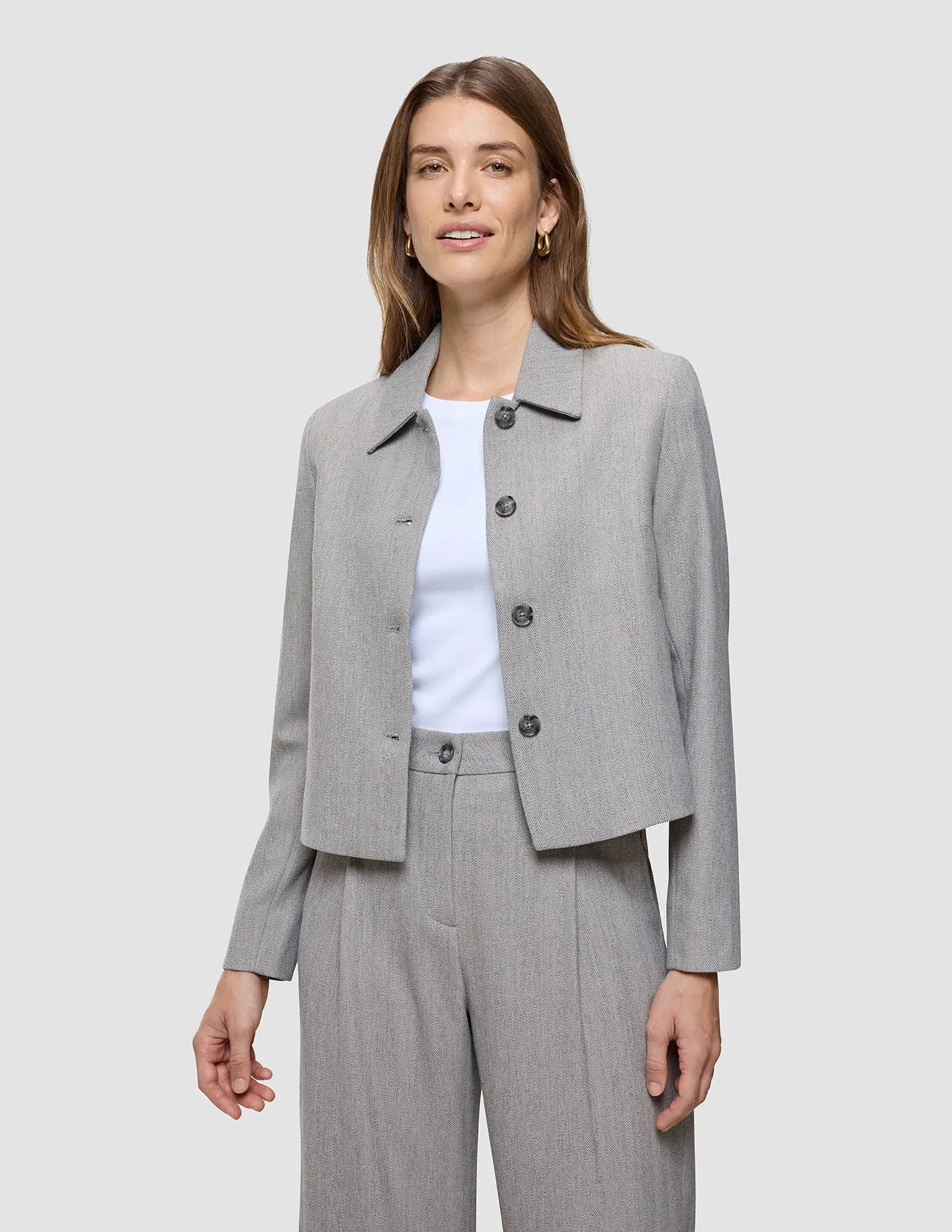 Women's Serene Short Jacket Tapestry Herringbone sold by Shaping New Tomorrow