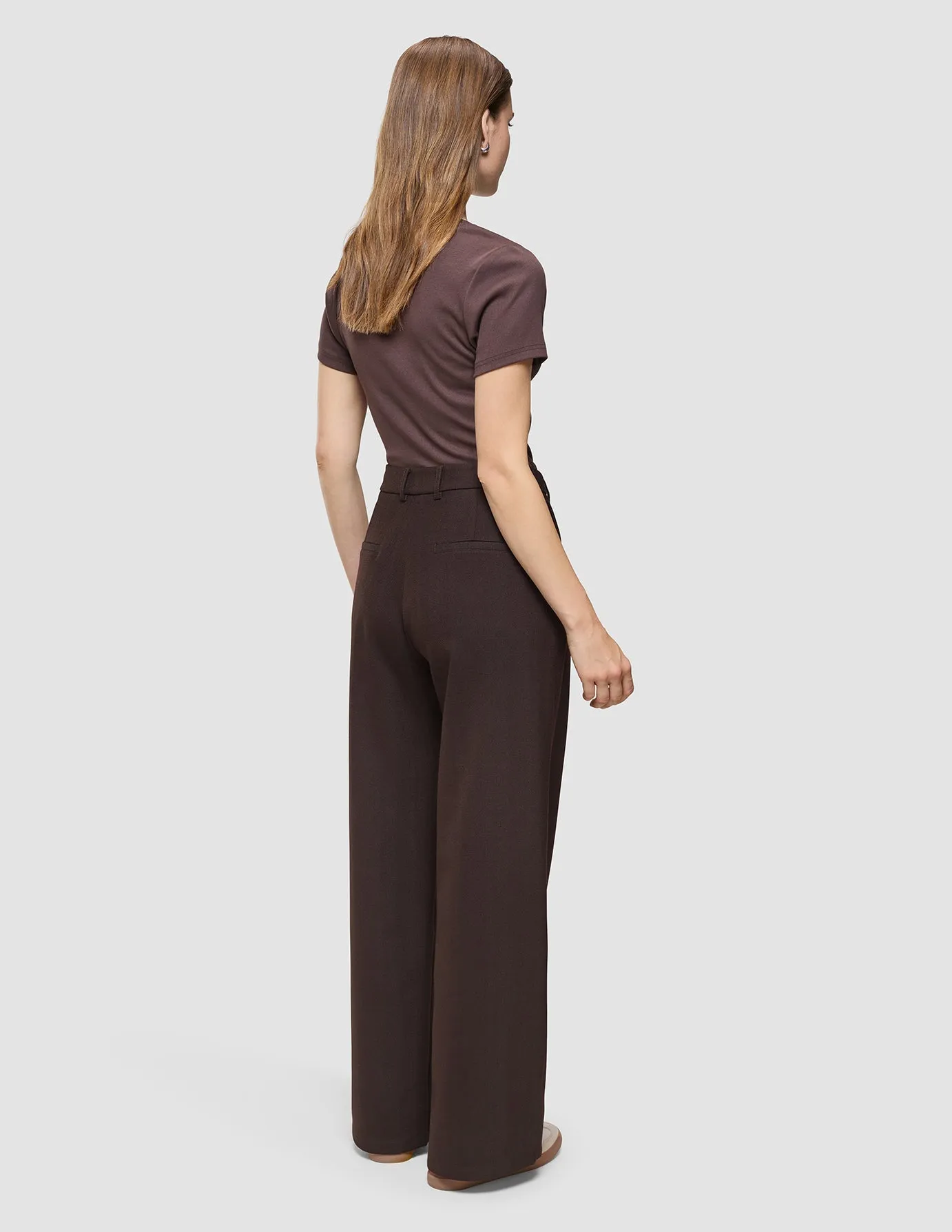 Women's Serene Pants Wide Chocolate Herringbone sold by Shaping New Tomorrow product image thumbnail 5
