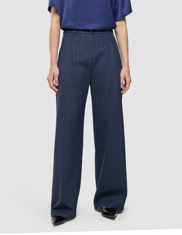 Women's Serene Pants Wide Marine Pinstripe sold by Shaping New Tomorrow