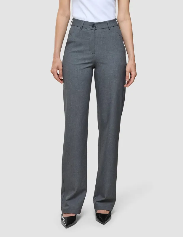 Women's Essential Pants Straight Dark Grey Melange sold by Shaping New Tomorrow