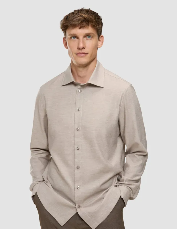 Soft Flannel Shirt Beige sold by Shaping New Tomorrow