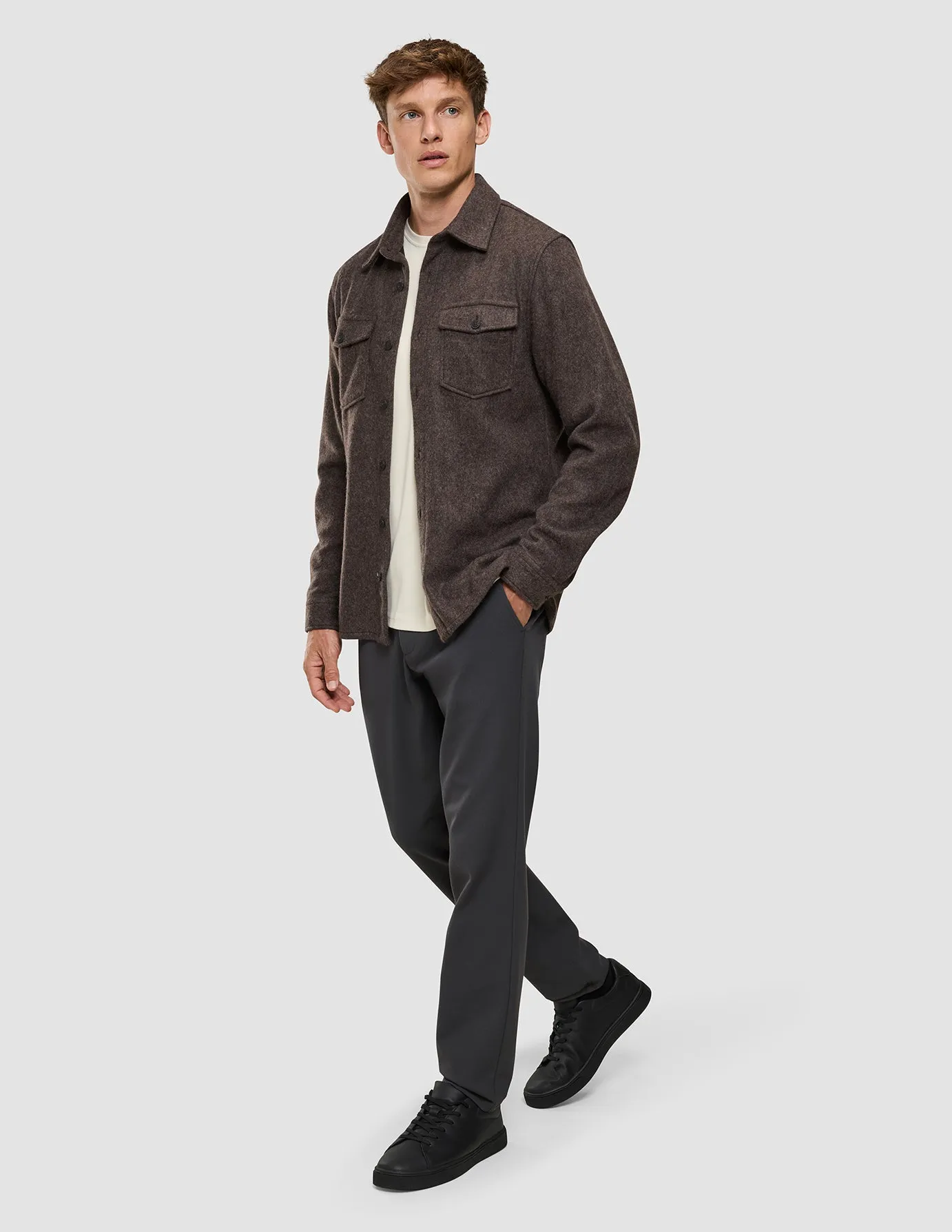 Double Layer Wool Overshirt Saddle Brown sold by Shaping New Tomorrow product image thumbnail 4