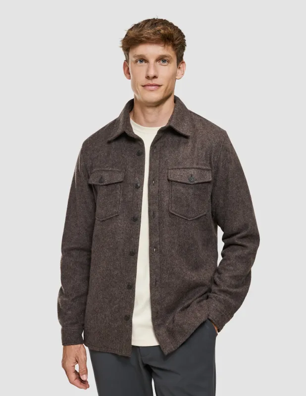 Double Layer Wool Overshirt Saddle Brown sold by Shaping New Tomorrow