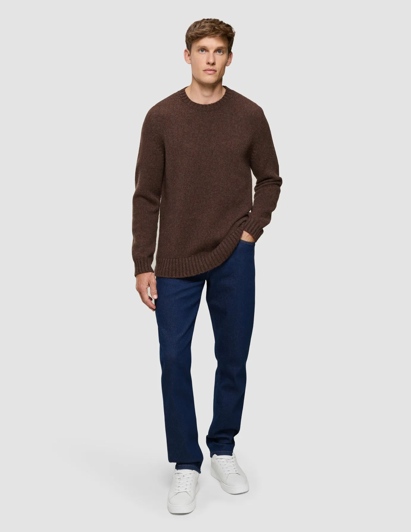 Chunky Soft Wool Knit Crewneck Saddle Brown Melange sold by Shaping New Tomorrow product image thumbnail 2