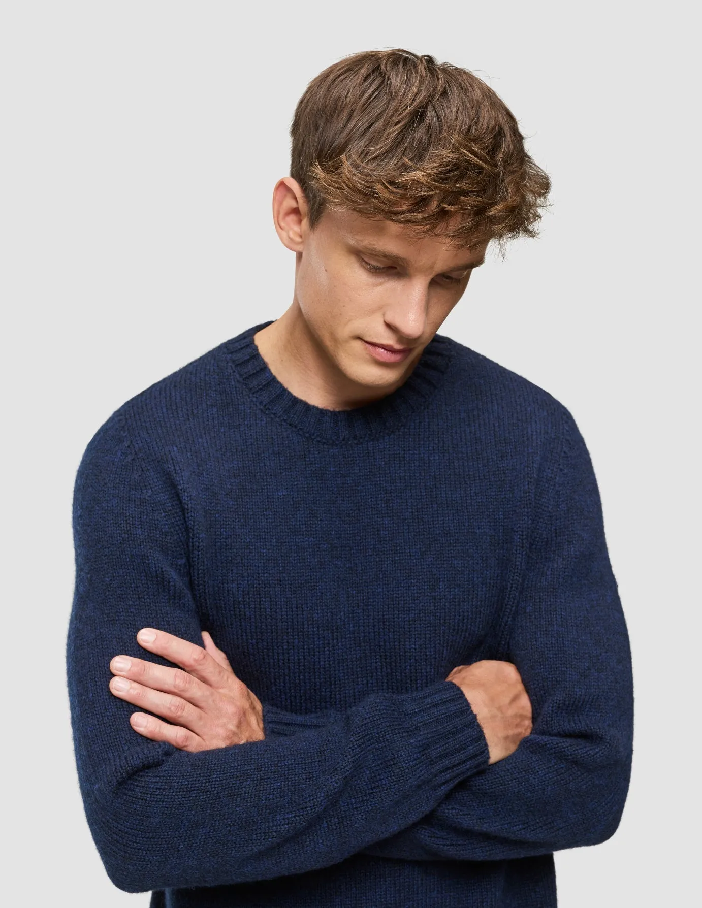 Chunky Soft Wool Knit Crewneck Dark Navy Melange sold by Shaping New Tomorrow product image thumbnail 4