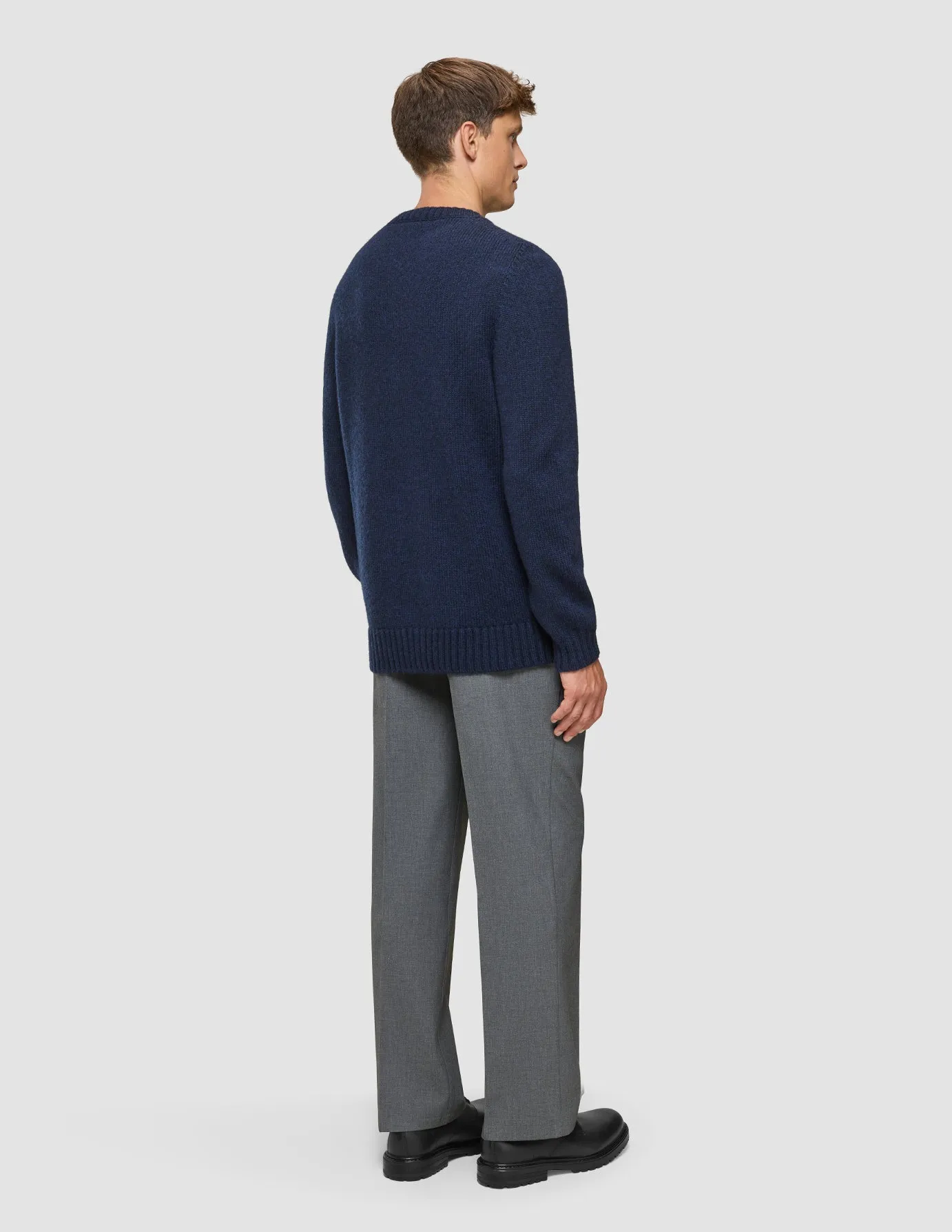 Chunky Soft Wool Knit Crewneck Dark Navy Melange sold by Shaping New Tomorrow product image thumbnail 5
