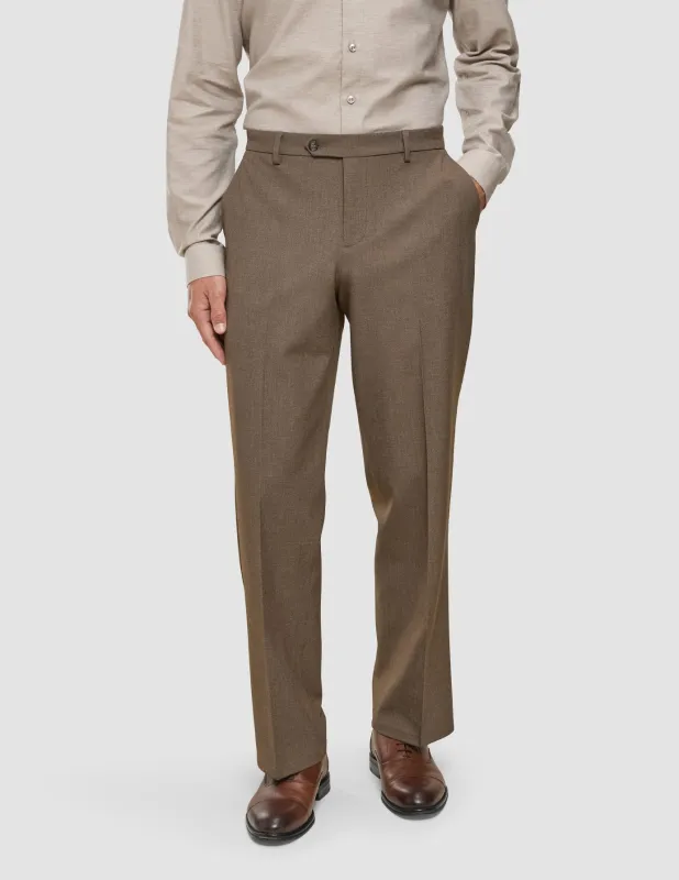 Essential Suit Pants Relaxed Fit Saddle Brown Melange sold by Shaping New Tomorrow