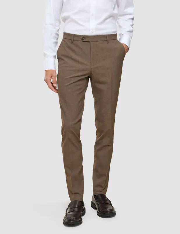 Essential Suit Pants Slim Saddle Brown Melange sold by Shaping New Tomorrow