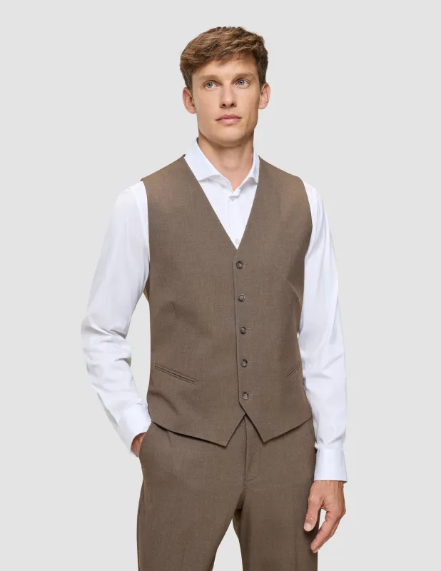 Essential Vest Saddle Brown Melange sold by Shaping New Tomorrow