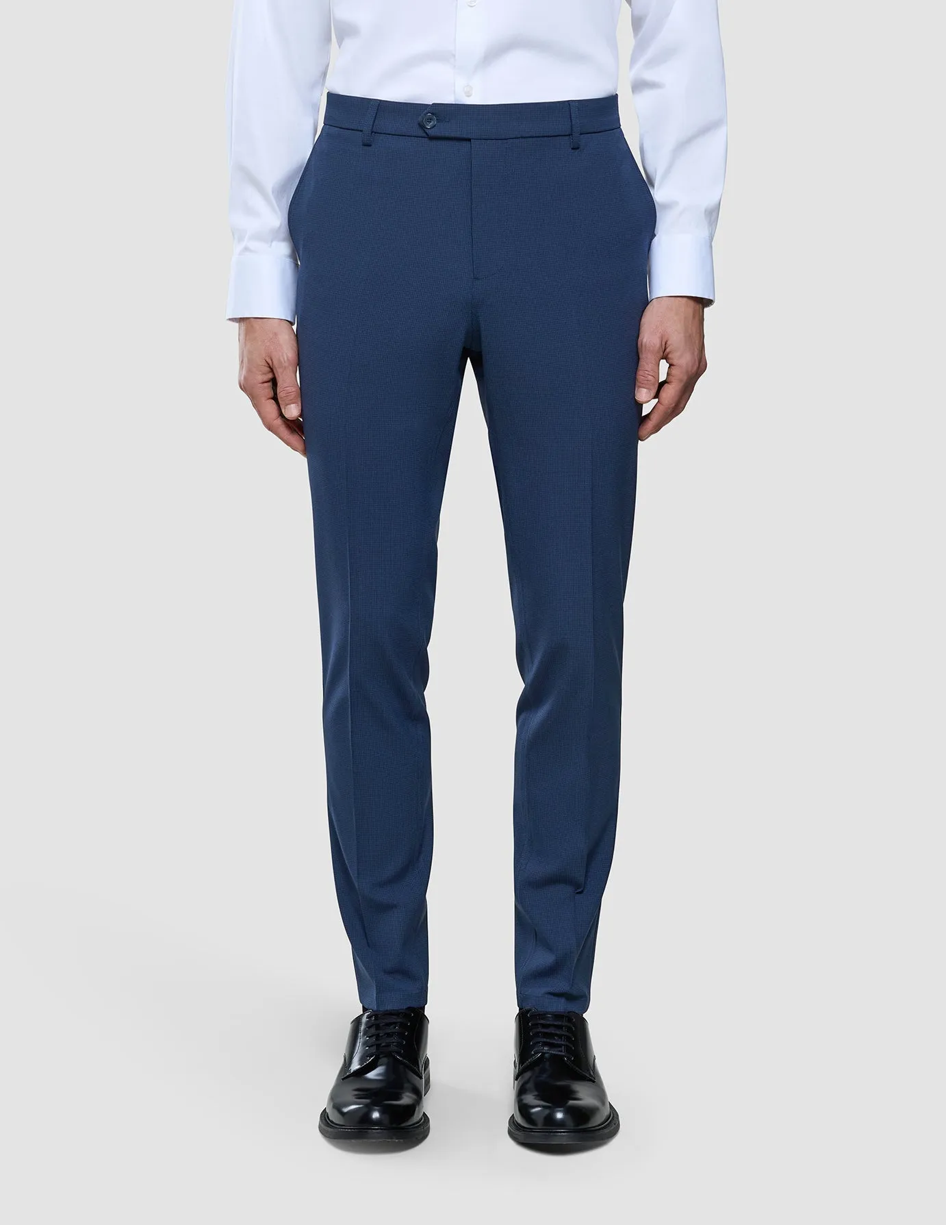 Essential Suit Pants Slim Navy Checks sold by Shaping New Tomorrow