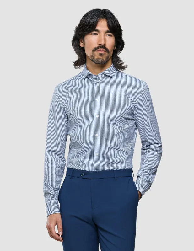 Classic Shirt Marine Herringbone Slim sold by Shaping New Tomorrow