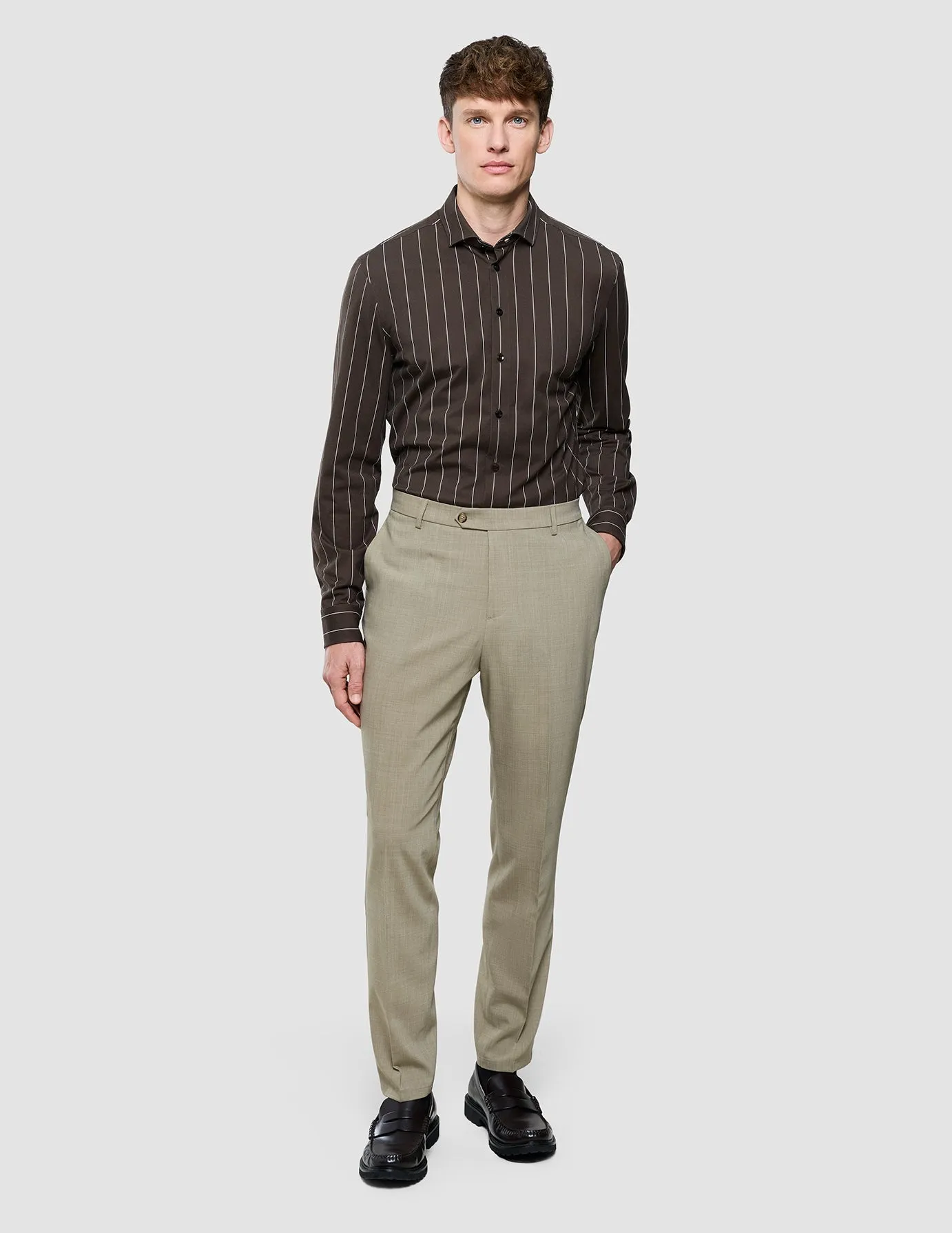 Classic Shirt Brown Pinstripes Slim sold by Shaping New Tomorrow product image thumbnail 2