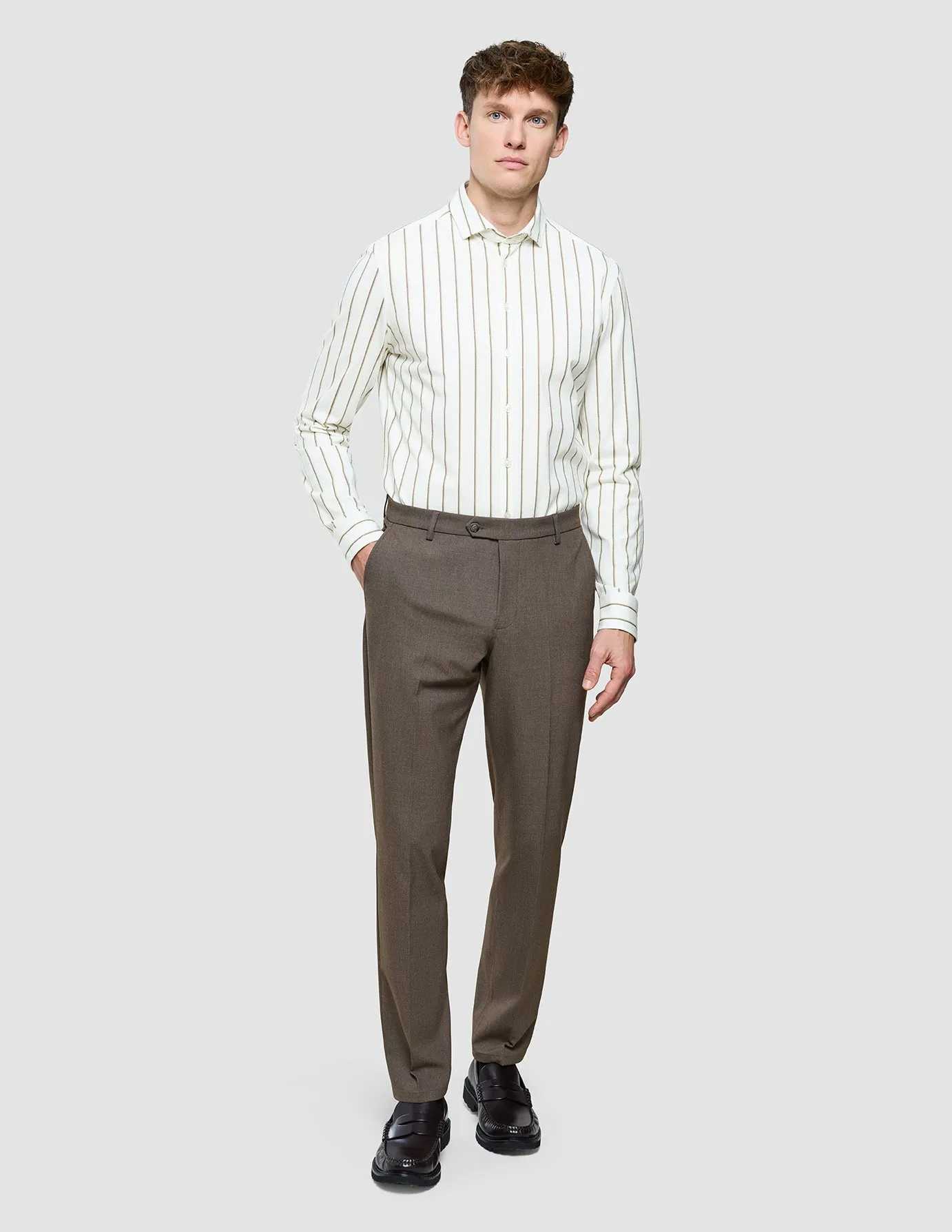 Classic Shirt Sand Herringbone Stripes Regular sold by Shaping New Tomorrow product image thumbnail 4