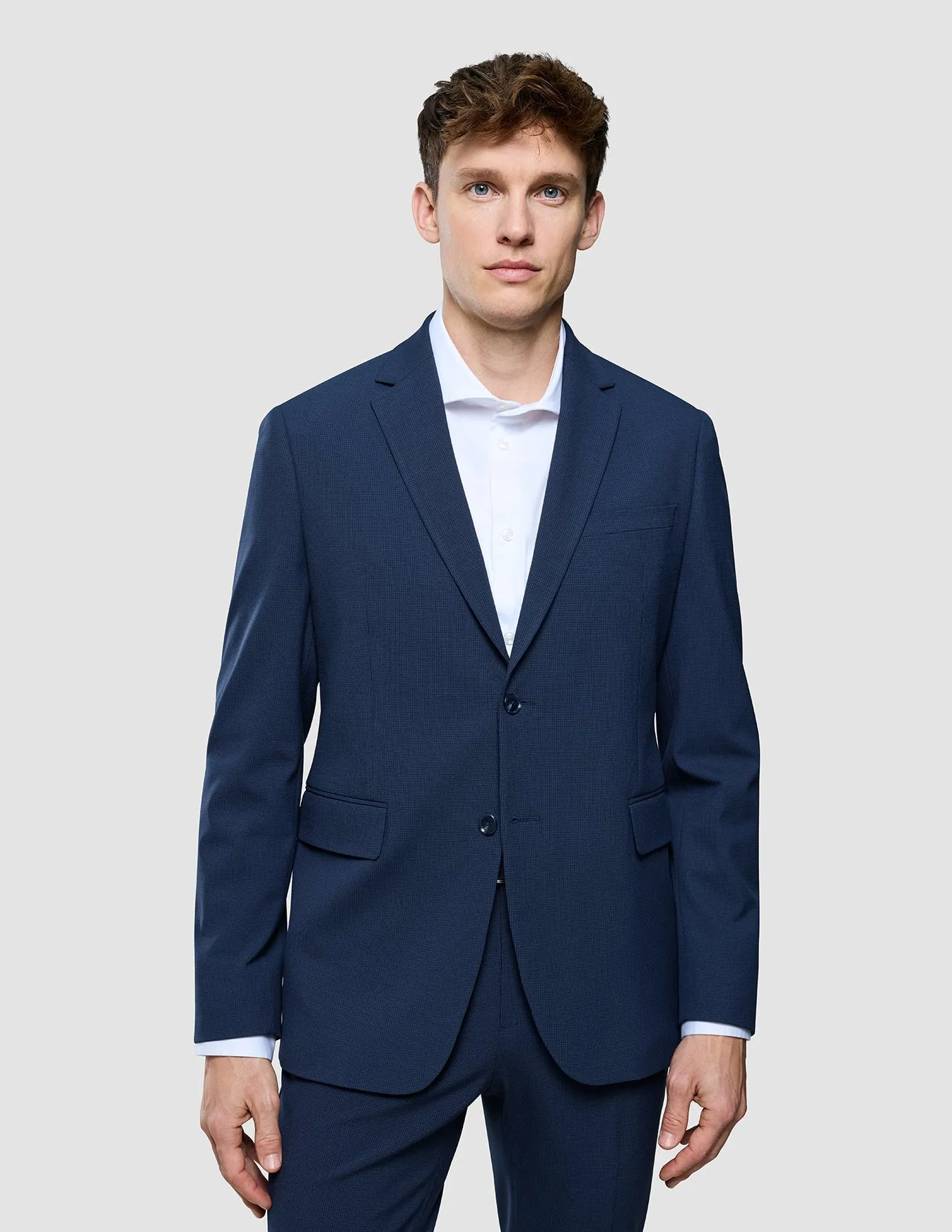 Essential Blazer Slim Navy Checks sold by Shaping New Tomorrow