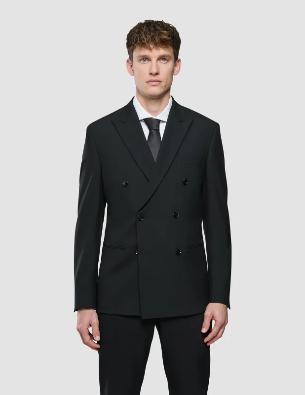 Double Breasted Essential Blazer Black made by Shaping New Tomorrow