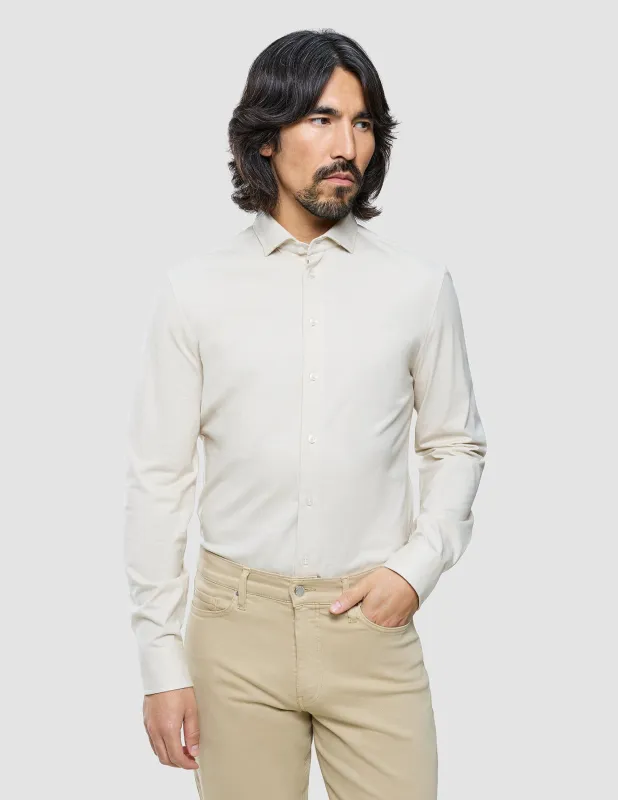 Classic Shirt Beige Twill Slim made by Shaping New Tomorrow